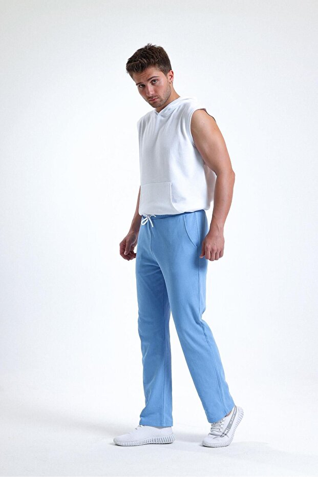 بنطال رياضي بقصة عادية باللون الأزرق - 5