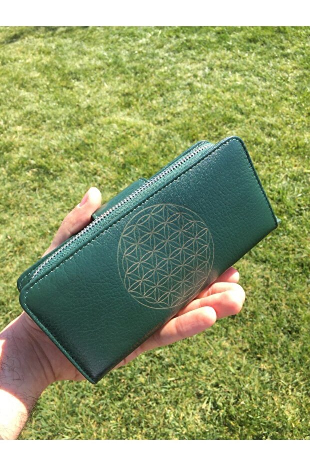 Flower of Life Printed Genuine Leather Women's Wallet