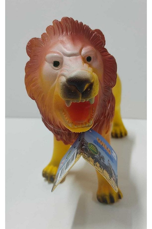 Oyuncak Hayvan Sesli 27cm Yumuşak Aslan Gerçek Sesli Hayvan Gerçek Görünümlü Aslan - 1