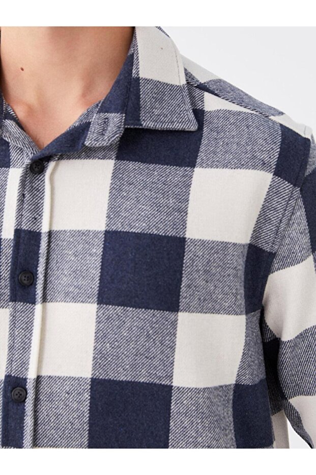 LCW Casual Regular Fit Uzun Kollu Ekose Erkek Oduncu Gömlek - 4