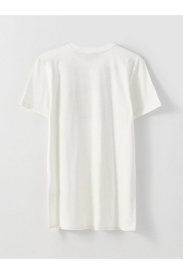 LCW Modest Bisiklet Yaka Baskılı Kısa Kollu Oversize Kadın Tunik - 6
