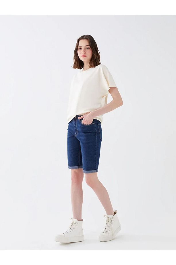 Lcw Jeans Standart Fit Kadın Jean Şort - 1