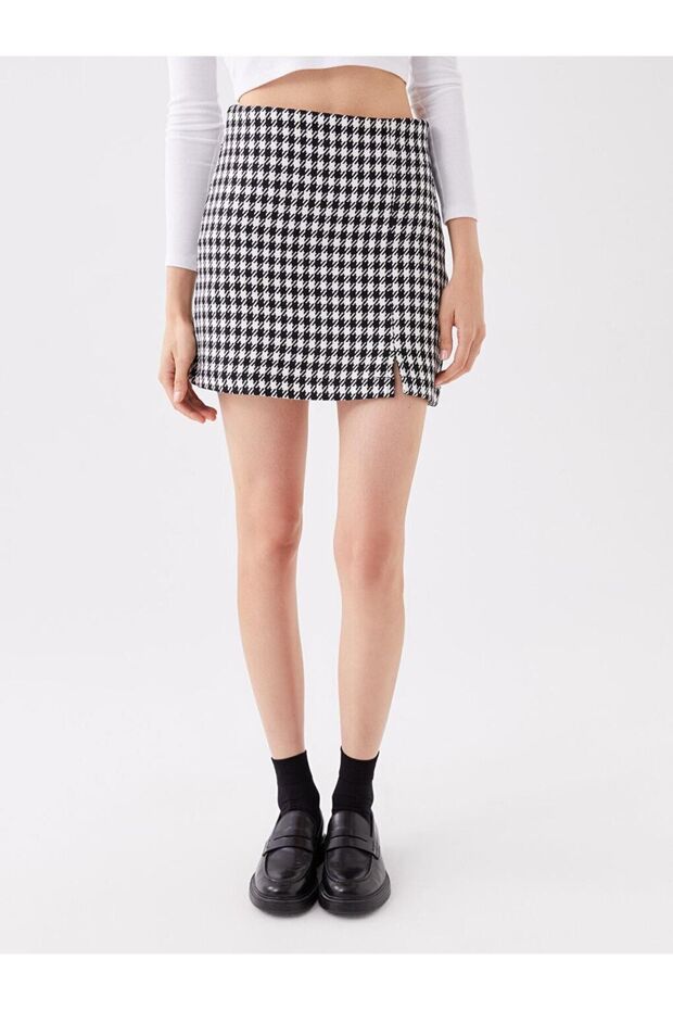 LCW Vision Dar Fit Desenli Kadın Tüp Etek - 3