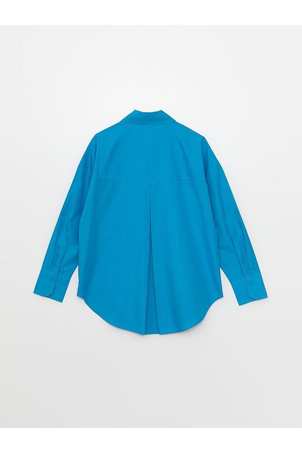 LCW Vision Düz Uzun Kollu Oversize Poplin Kadın Gömlek - 7