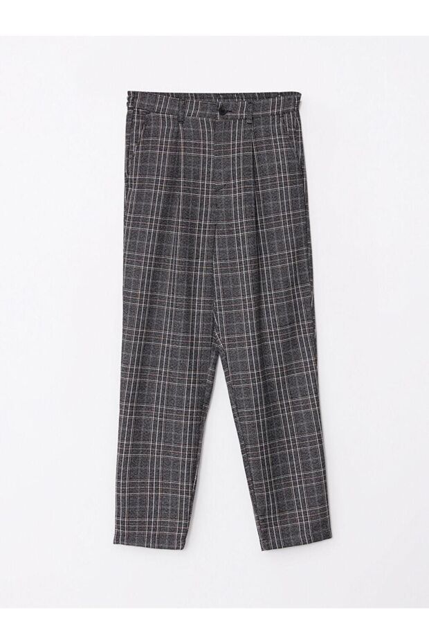 LCW Casual Standart Fit Ekose Kadın Pantolon - 5