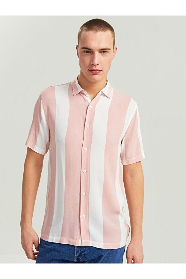 Xside Regular Fit Short Sleeve Striped Men's Shirt (S2)
