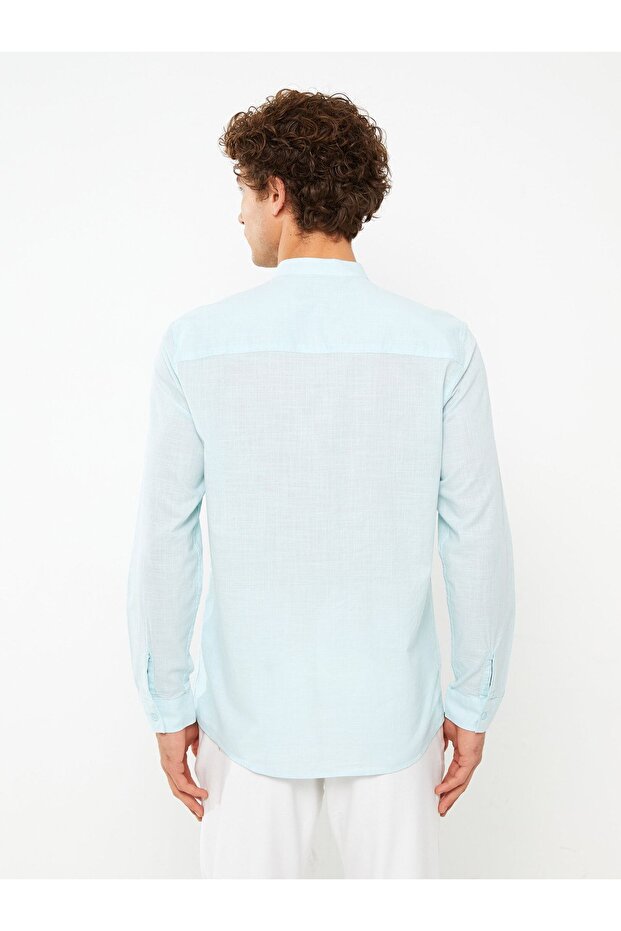 Regular Fit Uzun Kollu Poplin Erkek Gömlek - 5