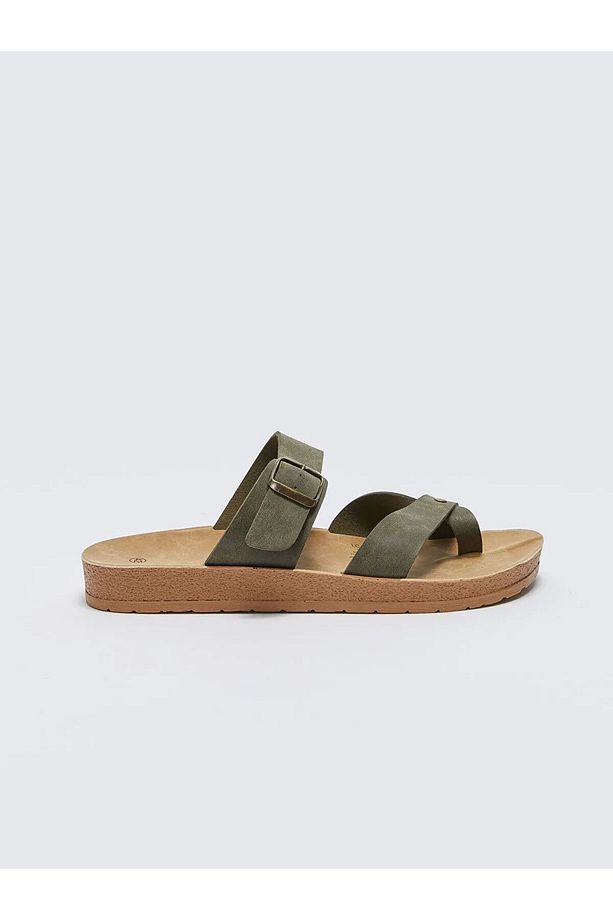 Lcw Steps Süet Görünümlü Çapraz Bantlı Erkek Terlik - 4