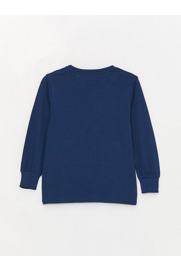 Bisiklet Yaka Baskılı Uzun Kollu Erkek Çocuk Pijama Takımı - 3