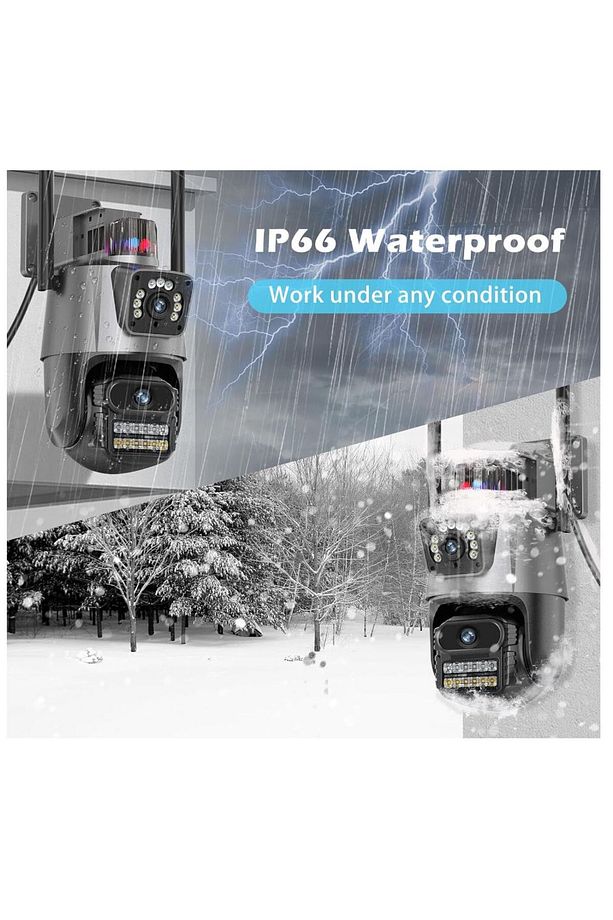 Yeni 8MP 8K PTZ Wifi IP kamera Çift Lens AI Hareket Algılama Anti-Hırsızlık Sirenli Akıllı Kamera - 4