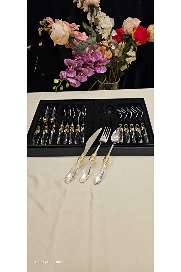 18 PARÇA DAMLA MODEL TATLI SETİ GOLD - 1