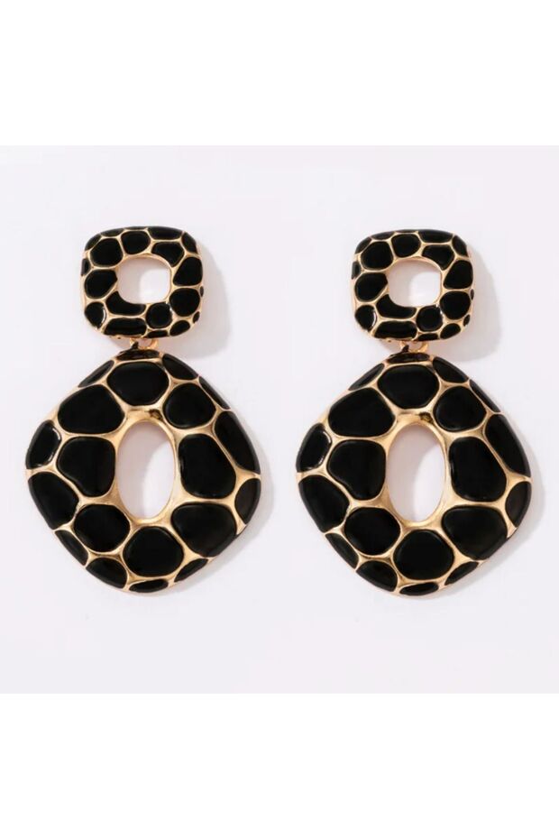 أقراط متدلية بنمط الفهد - 2