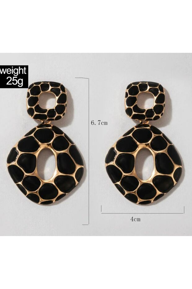 أقراط متدلية بنمط الفهد - 4