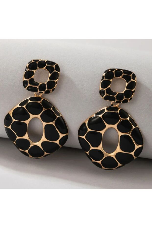 أقراط متدلية بنمط الفهد - 1