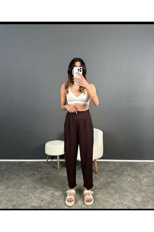 Tanya Kumaş Yazlık Modal Kumaş Harem Şalvar Pantolon - 1