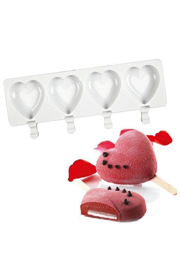Silikon Dondurma Kalıbı Kalp - 1