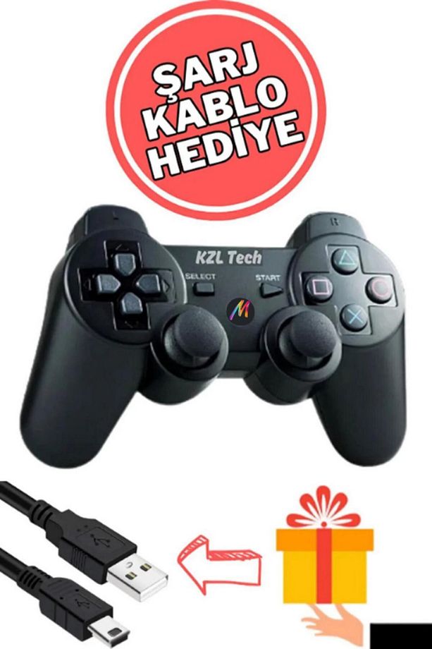 Ps3 Kablosuz Analog Oyun Kolu Oyuncu Konsolu Dualshock Wireless Joystick Controller Double Gamepad - 3