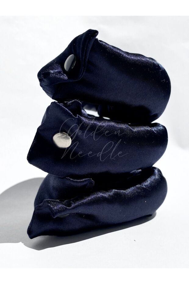 Snap Curler Sausage Heatless Hair Styler Navy Blue 3 Hair Rollers