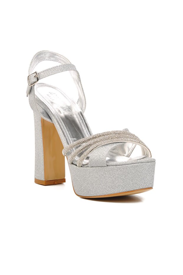 655323 Silver Women's Evening Dress Shoes