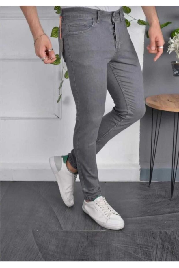 Gray Lycra Slim Fit Men's Jean-Men's Jeans