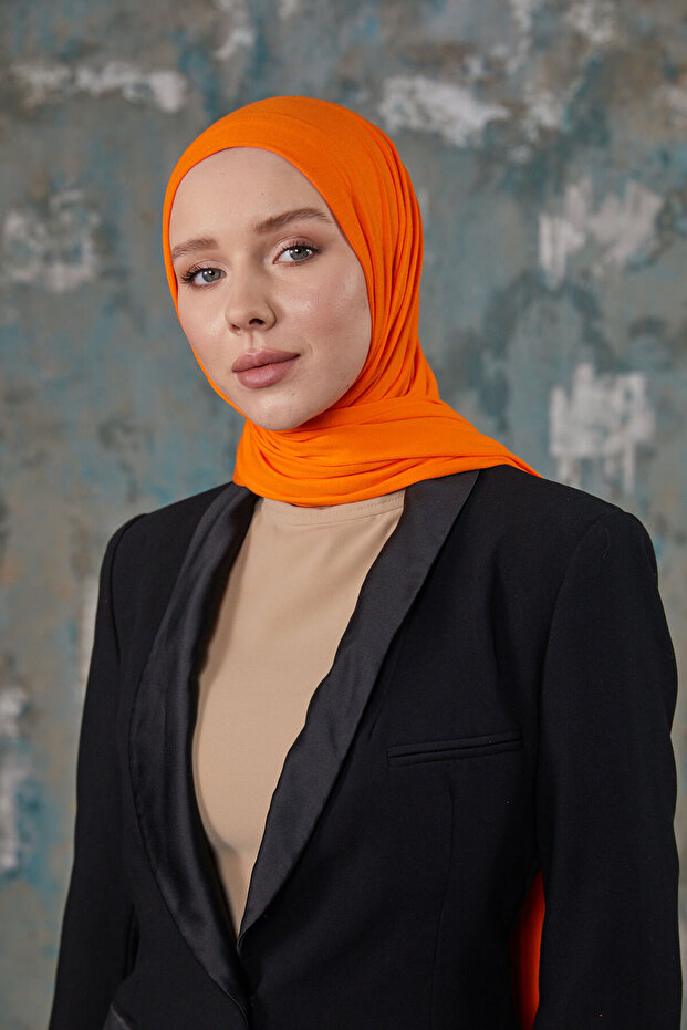 Orange Combed Shawl - 6