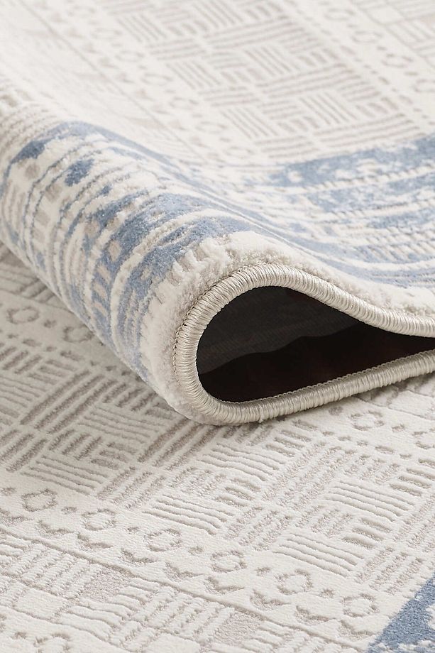 Toscana Modern 4 M2, Krem & Mavi Makine Dokuma Halı, Salon, Mutfak, Oturma & Yatak Odası Halısı - 4