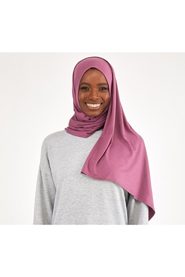 شال قطني ممشط باللون الوردي المغبر - 3