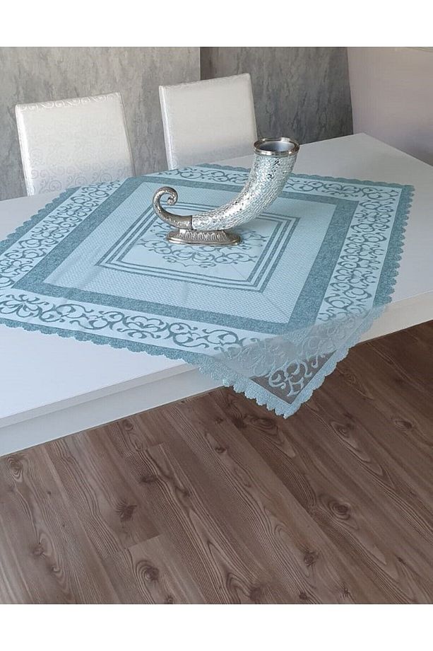 Osmanlı Desen Örme Fiskos Örtüsü - Mavi - 1