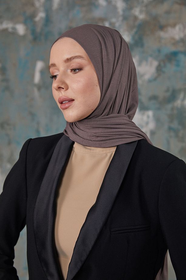 Penye Şal Koyu Vizon - 4