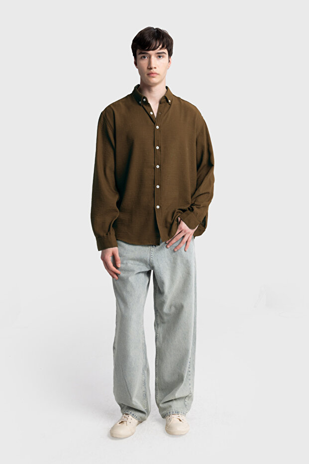 OVERSİZE DÖKÜMLÜ GÖMLEK - 1