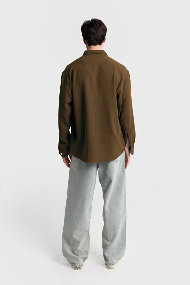 OVERSİZE DÖKÜMLÜ GÖMLEK - 4