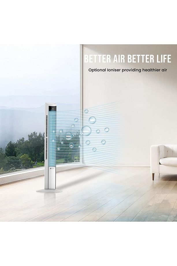Hava Temizleme Cihazlı ve DC Motorlu Kule Fan 120cm, 12 Hız, 4 Mod, LED Ekran, Sessiz ve Salınımlı - 4