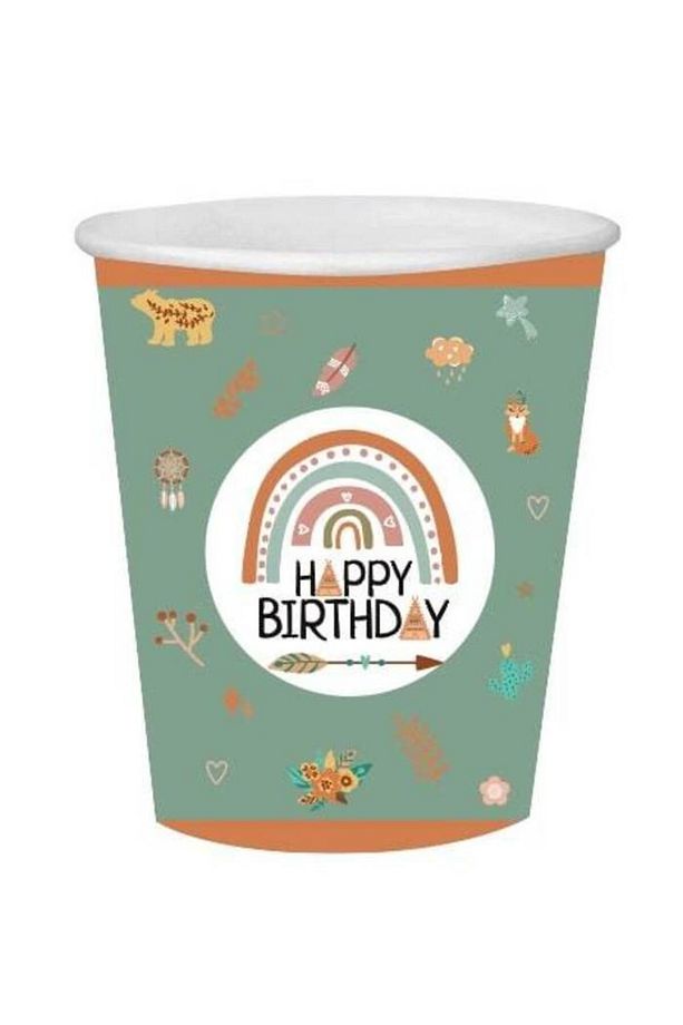 Retro Temalı Happy Birthday  Karton Tabak Bardak Set 8 Kişilik - 3
