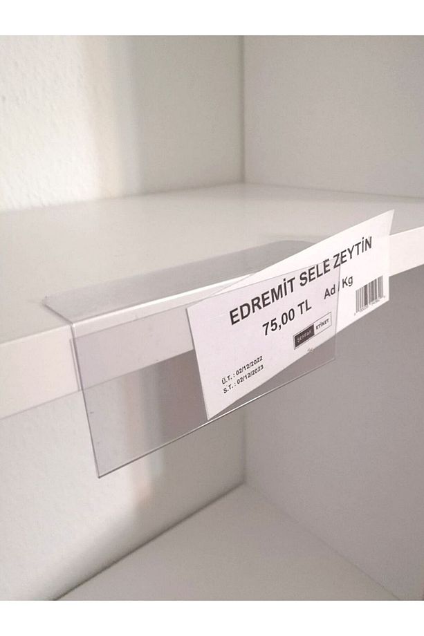 10 Adet Pvc Etiketlik Raf Önü Dik Yapışkanlı 10x4 Cm Vitrin Etiketliği, Raf Önü Etiketlik Isimlik - 8