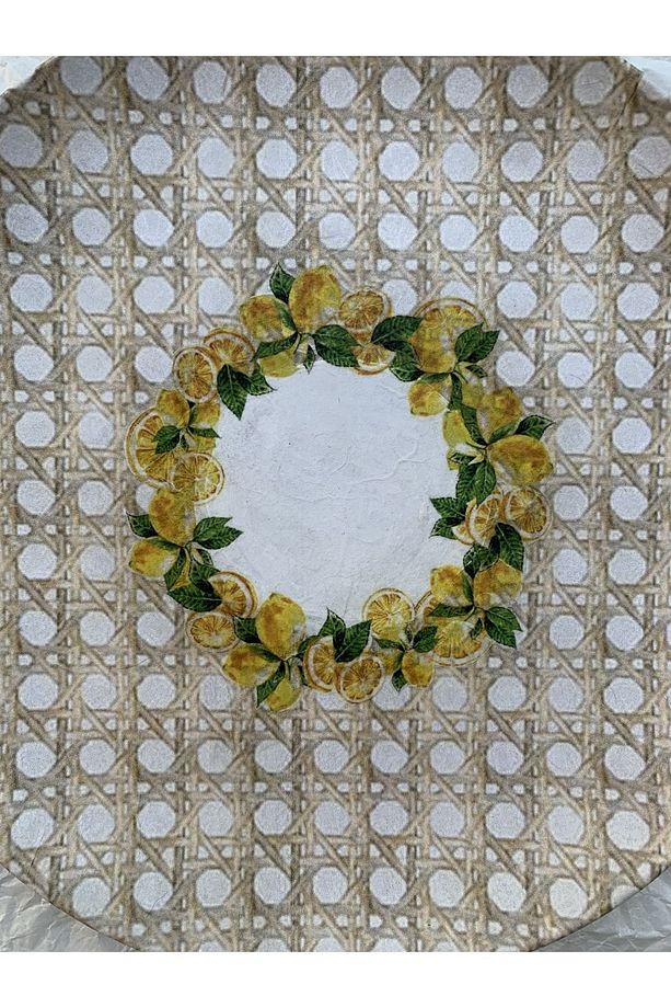 Limonlu Hazeran Doğal Rafya Bohem Rattan Duvar Tabağı Bahçe Balkon Mutfak Salon Duvar Süsü No:117 - 3