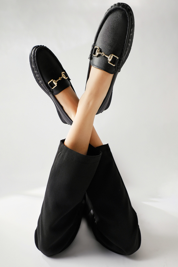 Tola Black Buckle Detailed Women's Casual Shoes Opportunity Product