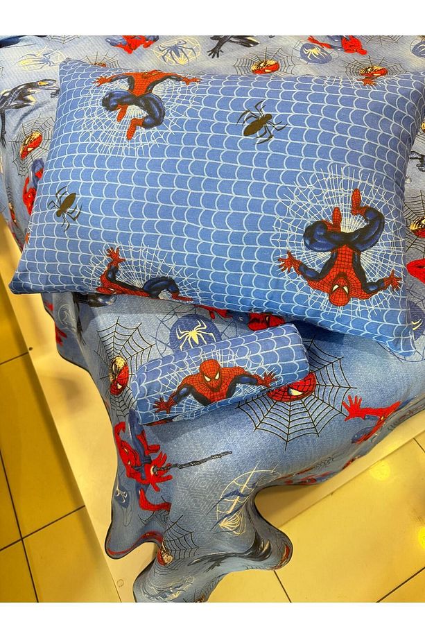 Spiderman Desenli Çarşafı Lastikli Tek Kişilik Pike Takımı - 4