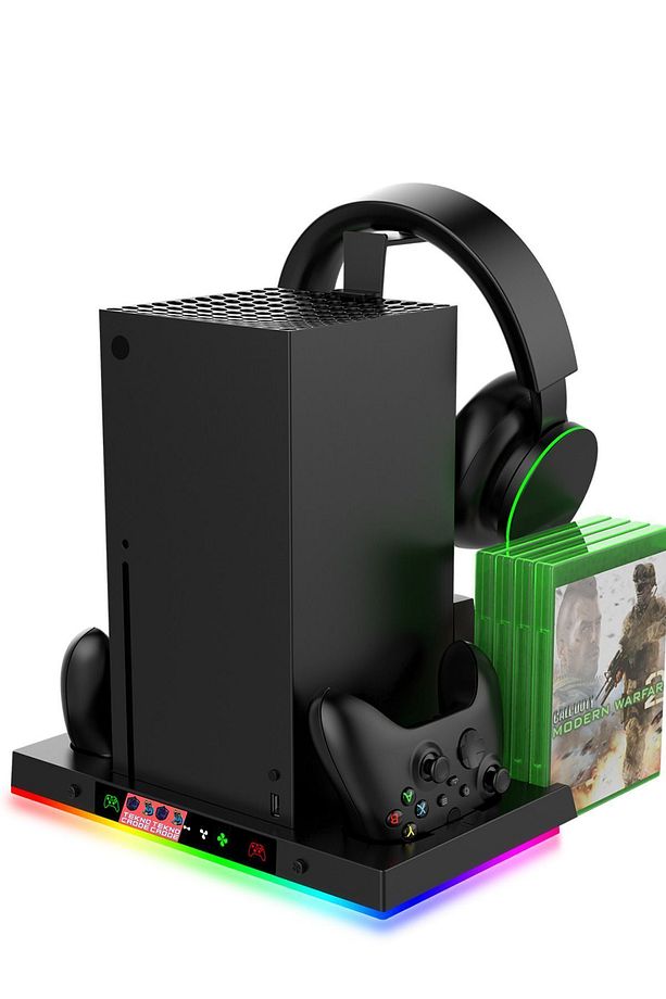 Xbx-023s Disk Tutucu Kulaklık Askısı Joystick Şarj Xbox Series X Rgb Soğutucu Fan Stand - 8