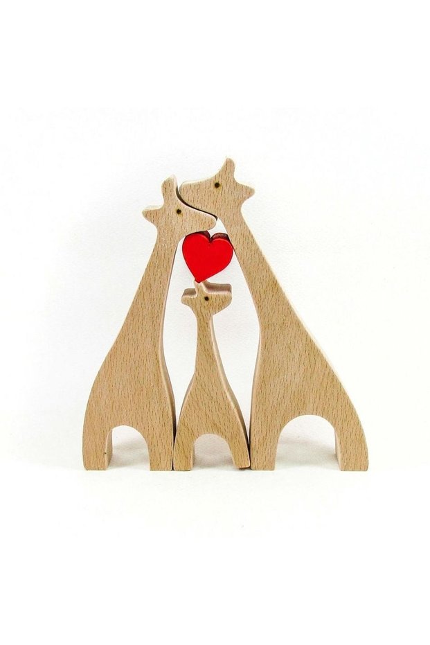Wooden Toy/Figur Giraffe, Elephant, Rabbit Family Special Design Decorative Wooden Toy