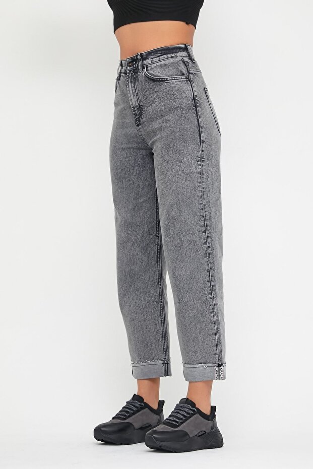 Paça Katlı Slouchy Jeans - 3