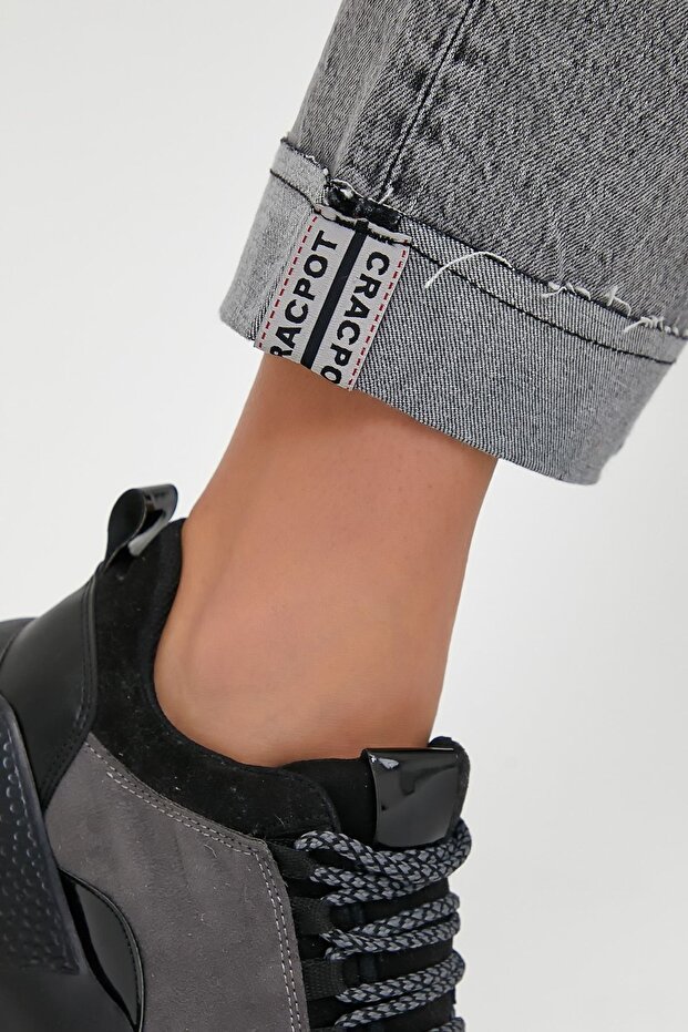 Paça Katlı Slouchy Jeans - 5