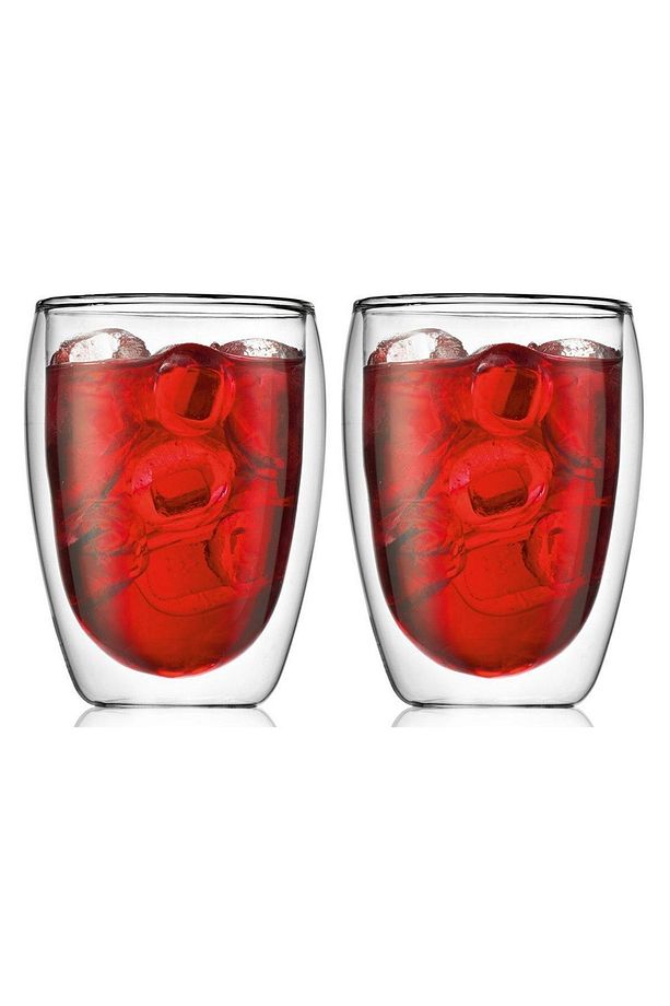 Yeni Tasarım Çift Cidarlı Borosilikat Cam Şeffaf Cam Bardak 350 ml - 2 Adet 2772 - 1