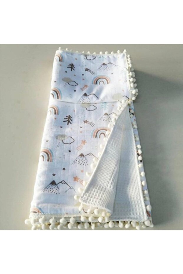 بطانية موسلين بيكيه مزدوجة الطبقات متعددة الأغراض من القطن بنسبة 100% - 1