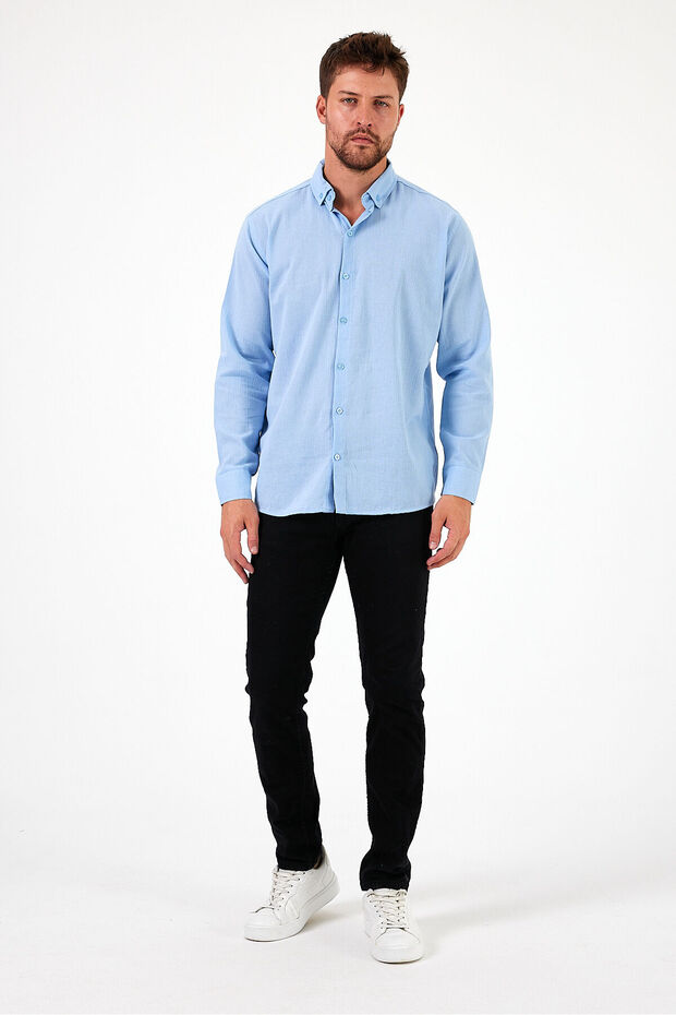 Erkek Dokulu Oversize Gömlek - 1