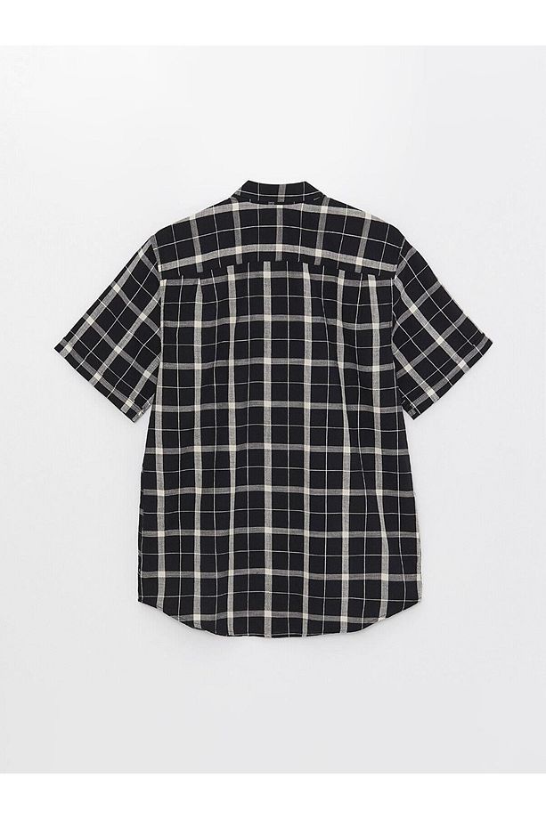 LCWAIKIKI Classic Regular Fit Kısa Kollu Ekose Poplin Erkek Gömlek - 6