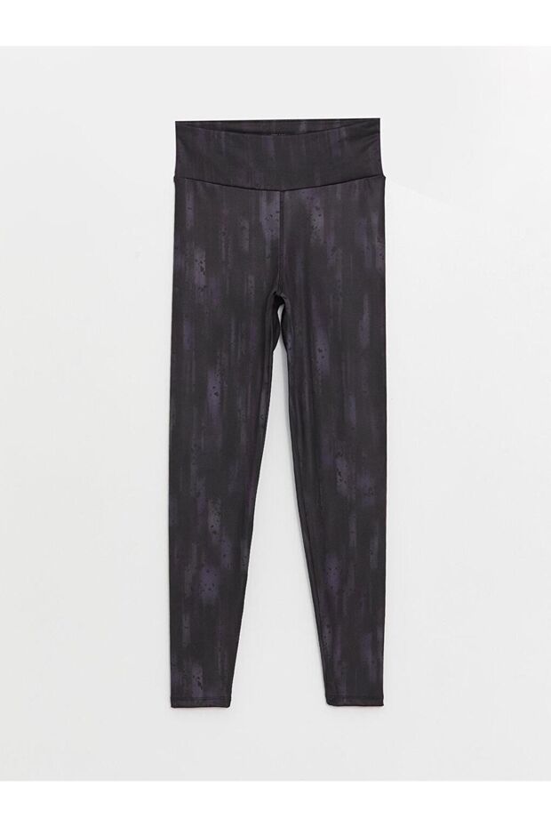 LCW Active Beli Lastikli Desenli İnterlok Kadın Spor Tayt - 1