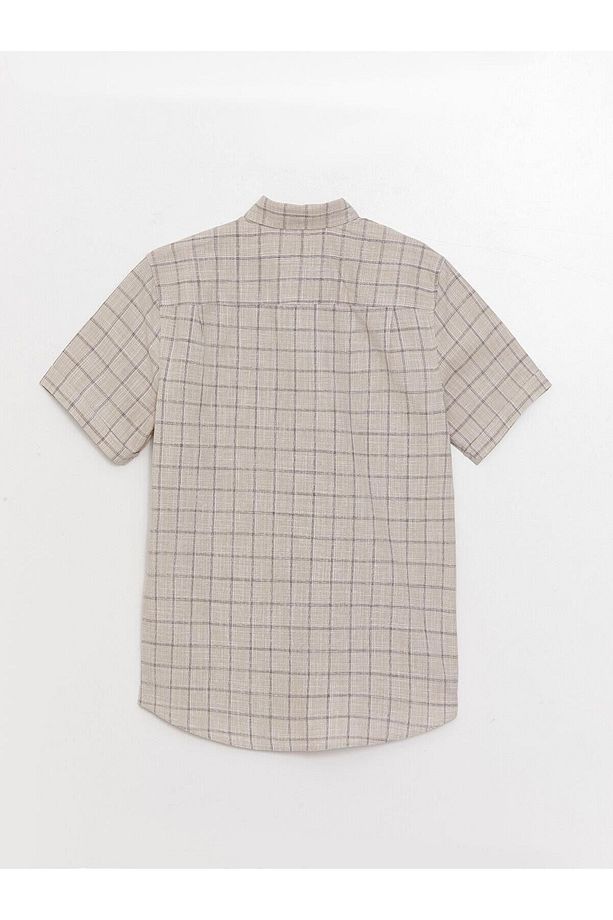 LCWAIKIKI Classic Regular Fit Kısa Kollu Ekose Poplin Erkek Gömlek - 7