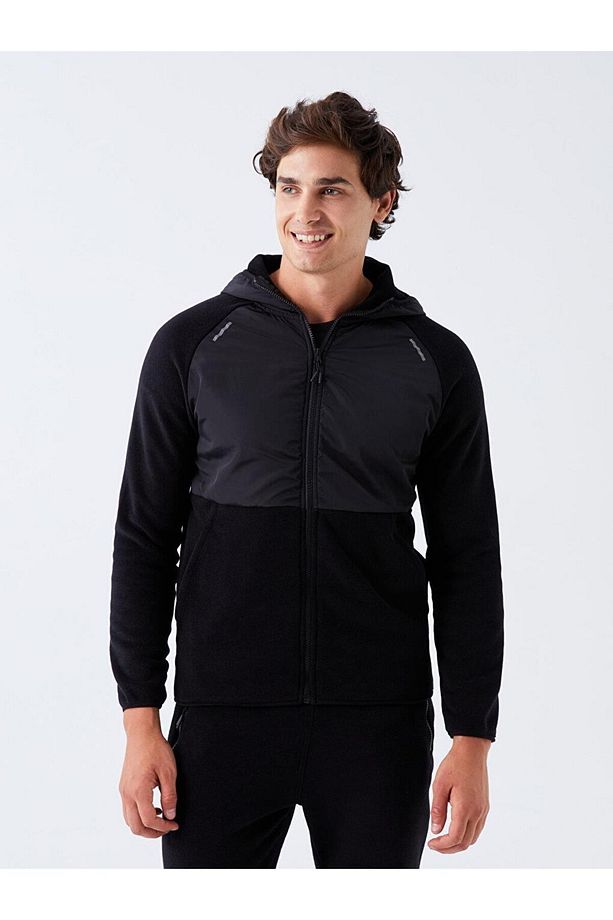 LCW Active Kapüşonlu Uzun Kollu Erkek Fermuarlı Sweatshirt - 1
