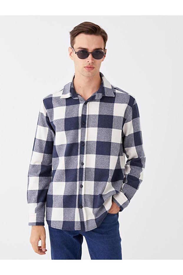 LCW Casual Regular Fit Uzun Kollu Ekose Erkek Oduncu Gömlek - 2