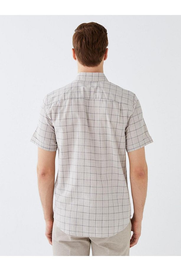 LCWAIKIKI Classic Regular Fit Kısa Kollu Ekose Poplin Erkek Gömlek - 5